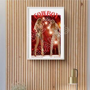 Beyoncé & Miley Cryus Cowboy Carter Tour Paris, France 11x17 Art Print
